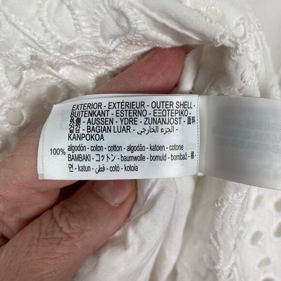 Zara Blogger Favorite White Eyelet Button Front Midi Shirt Dress Sz.S - Picture 12 of 13